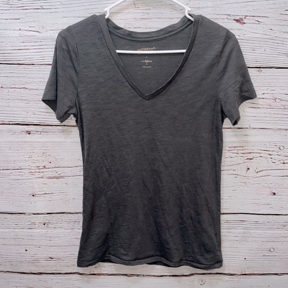 Arizona Jeans Grey Short Sleeve V-Neck Tee